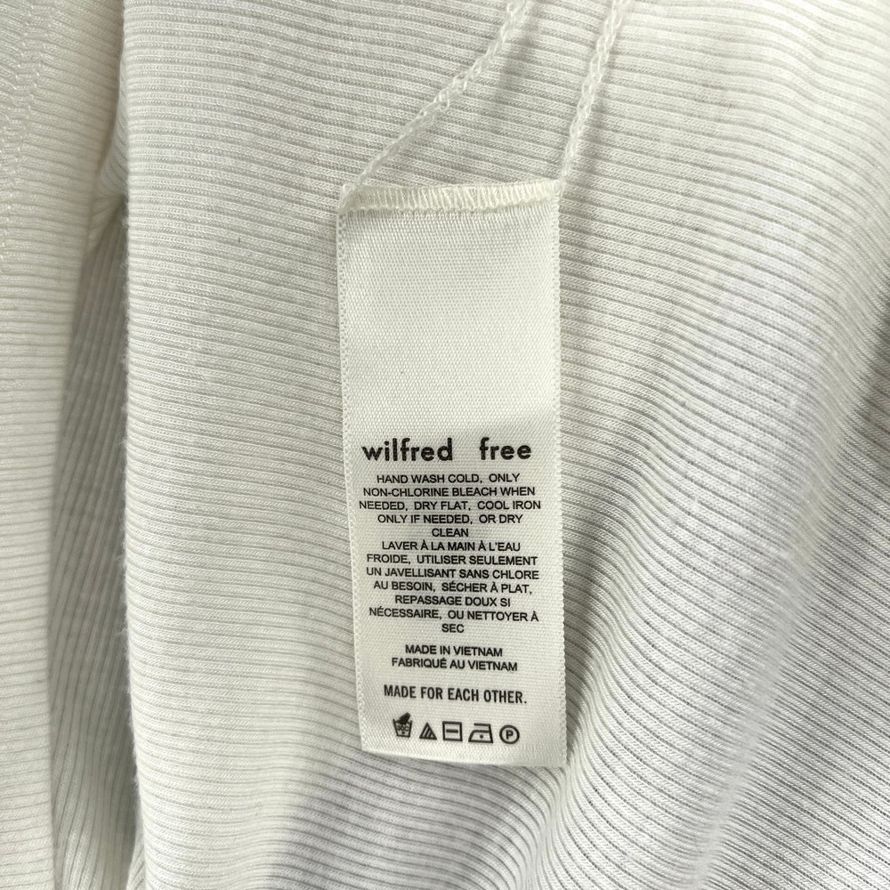 ARITZIA WILFRED FREES Leonis T-shirt Womens Small White V-neck Short Sleeve Rib - Picture 6 of 12